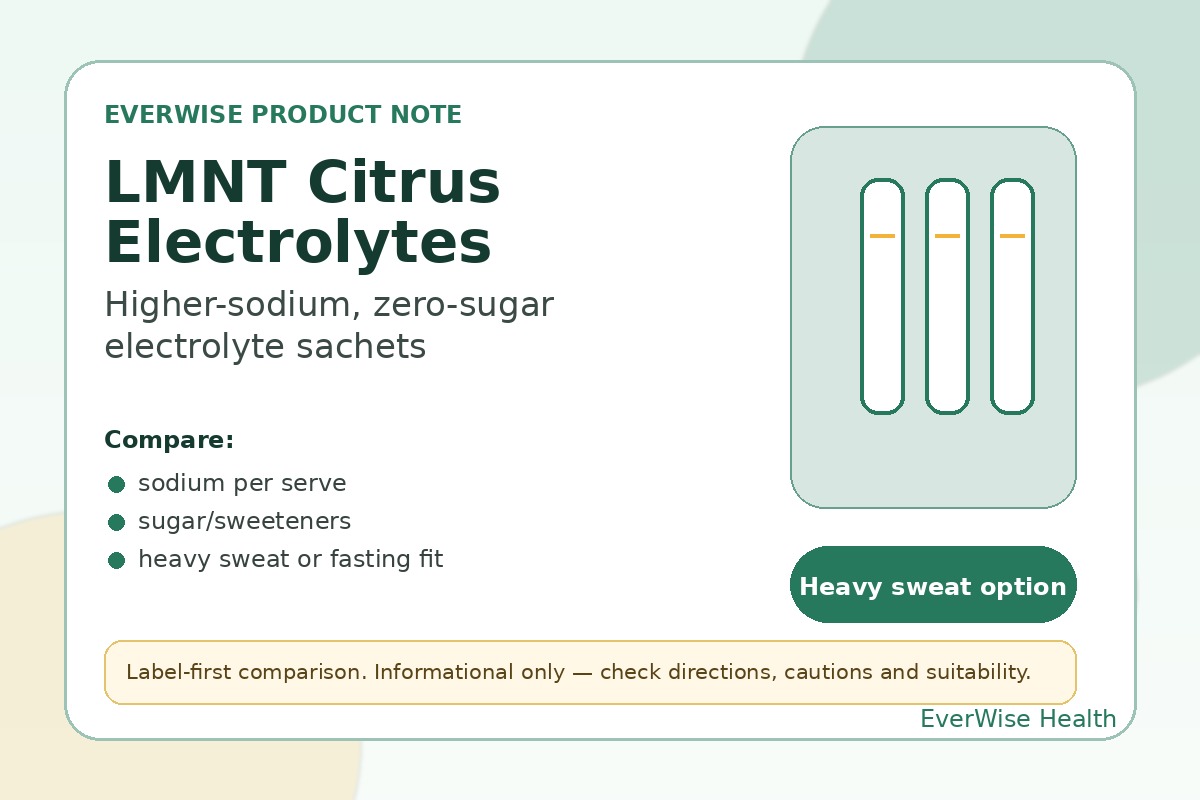 LMNT Citrus Electrolytes comparison note image