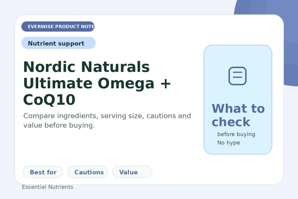 EverWise editorial product note image for Nordic Naturals Ultimate Omega + CoQ10 — what to check before buying